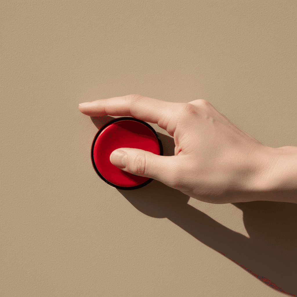 Main appuyant sur un bouton d'effacement